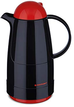 ROTPUNKT Isolierkanne 200 CHRISTINE 0,5 l | Zweifunktions-Drehverschluss | BPA Frei- gesundes trinken | Made in Germany | Warm+Kalthaltung | black/electric cardinal