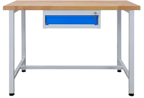 ADB Werkbank 1200x600x840mm Werktisch Packtisch mit 1 Schublade