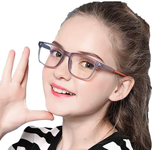 MAGIC ROSE Blue Light Blocking Glasses Kids,Computer Gaming TV Glasses for Boys Girls Age 3-15 Anti Eyestrain, Blocking UV Transparent Lens (Blue)