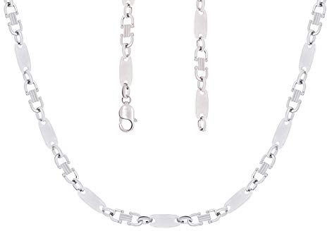 Sterling Silber Plattenkette Massiv 10 mm Halskette 65 cm Königs Kette Steigbügelkette