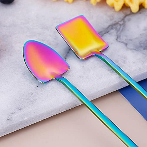 DSGFS Scoops de crème glacée Creative Ustensiles de Cuisine Rouge Scoff 304 Acier Inoxydable Cuillère Cuisine Creative Snow Gake Melonnette Longue cuillère