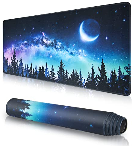 EFISH Mauspad Verlängertes großes, genähtes Kanten-Mauspad, rutschfeste Gummibasis