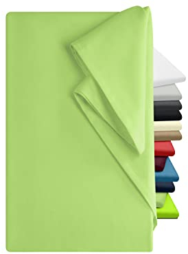 npluseins Bettlaken 150x250cm â€“ Leintuch Gummizug â€“ Tuch ist ideal für Terrasse Reisen Camping und Tischtuch - Wohnmobil Laken - Betttuch Gummizug â€“ 100% Baumwolle, ca. 150 x 250 cm, grün