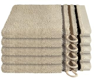 Schiesser Waschhandschuhset Skyline Color - 5-teilig - 16 x 22 cm - Sand
