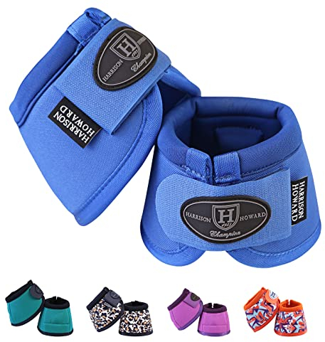 Harrison Howard Hufglocken für Pferde, kein Drehen, schützend, stoßdämpfend, robust und verstärkt, Blau