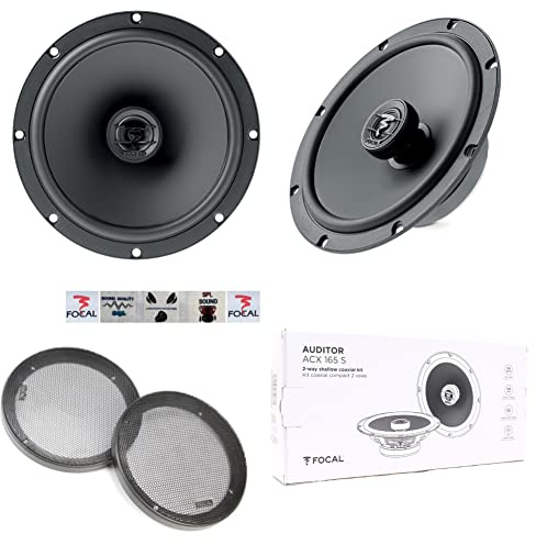 KIT Set FÜR Focal Auditor ACX165S 2 Koaxiallautsprecher 2-Wege 16,5 cm 165 mm 6,5 Durchmesser 55 Watt RMS und 110 Watt Max 4 Ohm 91 dB, Paar + Gitter und 5 kostenlose Aufkleber