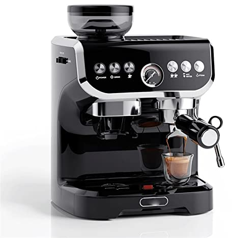 DieffematicKF Cafetiere Electric Espresso Coffee Maker With Grinder Milk Frother For Home Latte Coffee Cappuccino Portable Coffee Machine