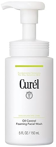 Curél Oil Control Foaming Facial Wash For Oily, Sensitive Skin, 150ml | Oil Control Face Fash, Foaming Cleanser, Oily Skin Cleanser, Excess Oil, Mattifying Cleanser, Japanese Ceramide Care