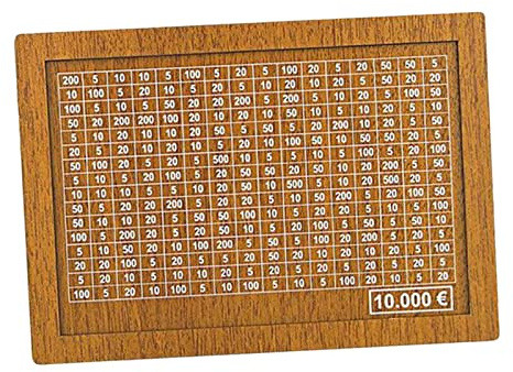 perfk Tirelire en Bois Compteur Tirelire Organisateur Plateau à pièces vitrine Papier Porte-Monnaie boîtes Tirelire pour la Maison Adultes Enfants Cadeaux, 10000 Euros