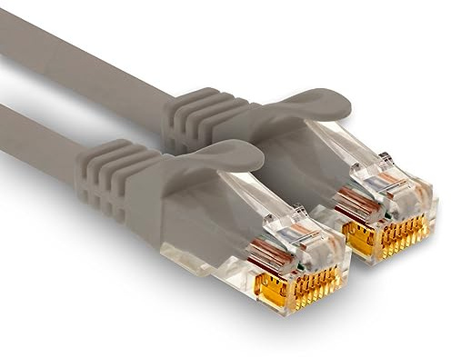 1aTTack.de - 1 X 20m Cat7 Netzwerkkabel, Cat.7 Ethernet, Lan & Cat 7 Patchkabel für maximale Internet Geschwindigkeit & verbindet alle Geräte mit RJ 45 Buchse Grau