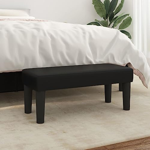 Homgoday Sitzbank Bettbank Polsterbank Schuhbank Sitzhocker Flurbank für Wohnzimmer Eingangsbereich Schlafzimmer Bett Schwarz 70x30x30 cm Kunstleder