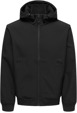 ONLY & SONS Onsbowie Softshell Bomber OTW Giacca softshell da uomo, Nero, XL