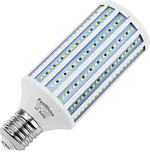 LED Corn Light Bulb 500W Equivalent 60W 6000Lumen 6500k E39 Mogul Base LED Corn Bulb Large Area Cool Daylight White Corn Lamp for Indoor Outdoor Garage Warehouse Factory Workshop Backyard Barn