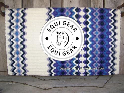 EQUIGEAR Western Show Horse Satteldecke aus neuseeländischer Wolle, Western-Design, handgefertigte Satteldecke, Wollpolster, Sensor Flex (Anpassung möglich), WK50 (34x34)