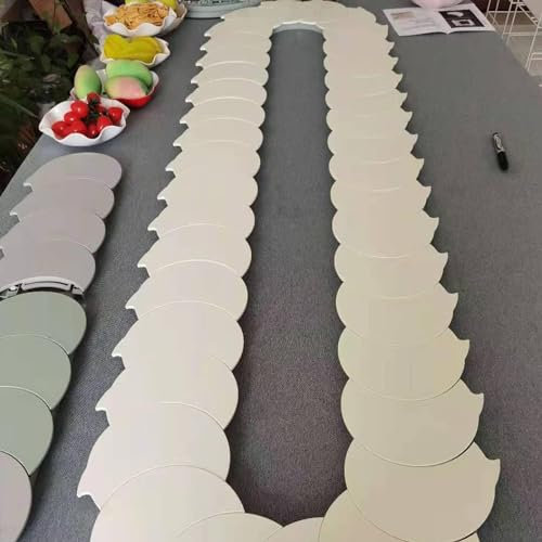 Table tournante Table de salle à manger Plateau tournant à 360 ° Train de service alimentaire Train à sushis pour tables rectangulaires longues et oblongues Fêtes,White-90cm/2.95ft