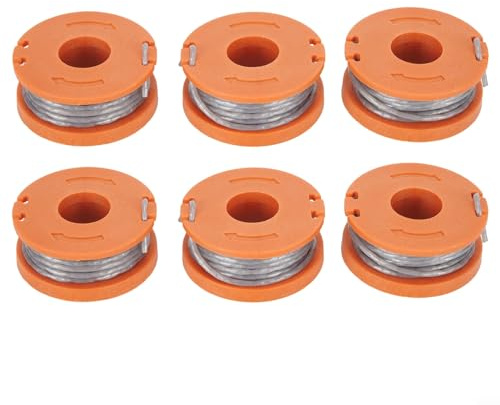 Emiif 6 PACK Line Spool Automatically Replenished for SPARE GO for Argos for McGregor Grass Trimmer Model MCT1825 MCT2X1825 MET2523