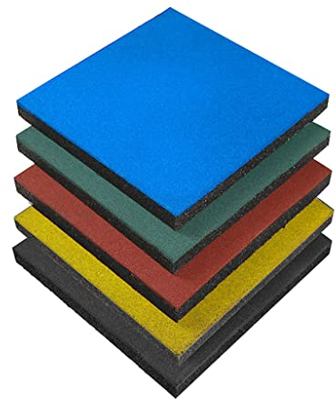 SilteD Extra Dicke Bodenmatten für Fitnessstudios, Fliesen, ineinandergreifende Gummi-Schutzbodenmatten, stoßdämpfende Trainingsmatte für Heim-Fitnessstudio und Fitnessraum (Farbe: Schwarz, Größe: 50