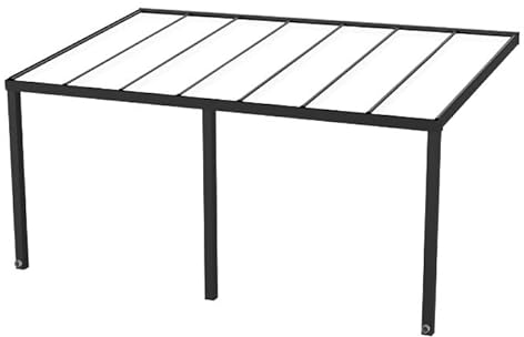 Terrassenüberdachung KD Alpha in Anthrazit mit VSG-Klarglas in 700x400cm - Terrassendach aus Aluminium - wetterfeste Überdachung