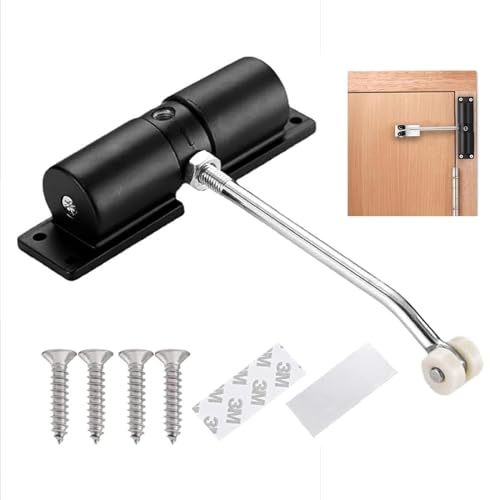 Kaqisen Automatische Türschließer Innentür, Türschliesser für Zimmertüren, Einstellbar Türschließer Innentür, Federbelasteter Türschließer Zink-Legierung Türschliesser für Meisten Türen