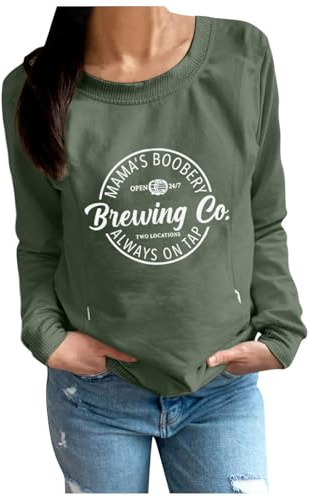 Felpa per Allattamento Premaman Causale da Donna Comoda Zip Pullover per Allattamento al Seno Top Maglione Boobery della Mamma Piumino Personalizzato (Dark Green, S)