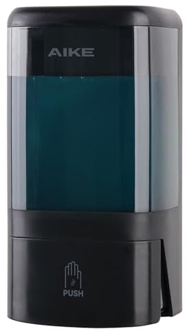 AIKE Gewerblicher Flüssigseifenspender 1200ML, Große Kapazität, Wandmontage, Manuelle Pumpe mit Schloss und Transparenter Anzeige, Ideal für Büros, Industrieflächen und Badezimmer