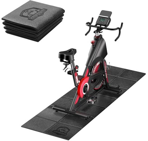 HAPBEAR Faltbare Bodenschutzmatte Für Sportgeräte Fitnessgeräte- 173cmx61cmx5 mm, Hohe Dichte PVC, Schalldämmend Fitnessmatte für Laufbänd, Ellipsentrainer, Heimtrainer, rollentrainer