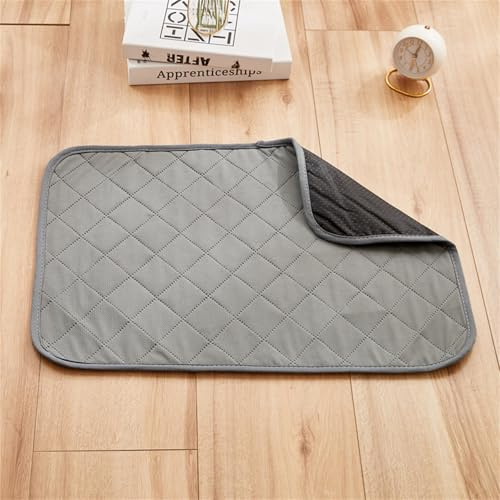 FANSU Welpen Unterlagen, 2 Stück Modedrucke Wiederverwendbare PIPI Matten für Hunde, Wasserfest Inkontinenzunterlage Waschbar, Welpenunterlage für Welpen (80x60cm,Dunkelgrau)