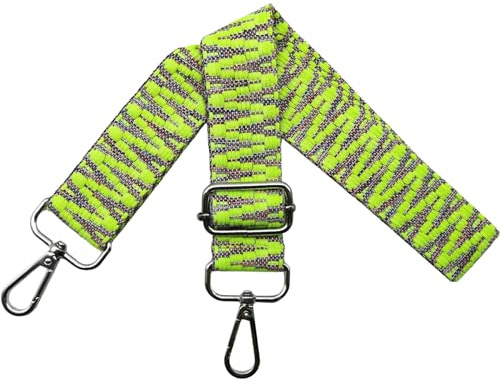 Omxyinma Taschengurte zum Wechseln Verstellbar Schultergurt für Tasche, Taschengurt Breit 3.8cm mit Silber Karabiner Schulterriemen Taschenband Tragegurt für Handtaschen, Fluoreszierend grün, S40