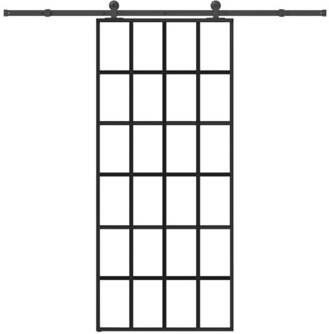vidaXL Porte coulissante avec kit de quincaillerie 90x205 cm Verre ESG, Porte coulissante sur Rail, Porte coulissante intérieure, Porte coulissante de Salle de Bain
