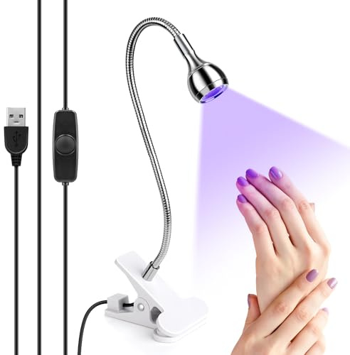 5 W UV Lampe für Gelnägel Kleine uv Lampe für Nägel,Mini UV Lampe für Nägel, USB-betrieben, Flexibler Arm und 360° Drehfunktion – Ideal für Professionelle und Heimnutzung, UV Lampe Resin,Nagellack