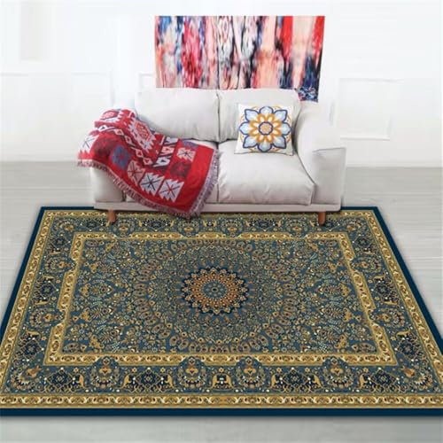 RUGMRZ Teppich FlurSchlafzimmer Teppiche Landhaus 50x150CM Auslegware Teppichboden blauVintage-Blumenteppich Babyzimmer Junge
