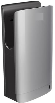 MYUYEE Asciugamani Elettrico Asciugamani Elettrico Automatico Asciuga Mani Verticale filtrato Compatto ad Alta velocità a Getto Macchina per asciugare Le Mani per,Argento-A