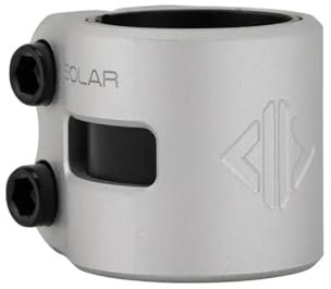 DRONE SCOOTER Collier De Serrage Trottinette - Solar 1 Double Clamp - Couleur Argent Anodisé