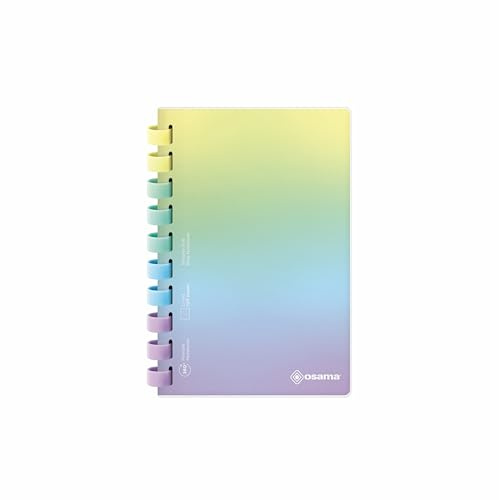 OSAMA - Quaderno ad Anelli 15x21 Morbido Silicone, Raccoglitore ad Anelli A5 con Cover Flessibile Antigraffio, 120 Fogli a Righe, Block Notes Taccuino A5 Appunti Cartoleria e Cancelleria, Eco Friendly
