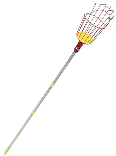 Toyvian 1.6m Fruit Picker Basket Lightweight Extendable Pole Tool for Apple Mango Pear Berries Blueberry Tree Harvesting Fruit Catcher Picker Upper Grabber