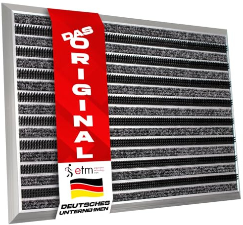 etm fussmatte aussen - 68 x 98 cm - schmutzfangmatte, aus Alu -Verschiedene Modelle - rostfrei & wetterfest - Haustür fussmatte innen (Spectral - Bürste/Textilfaser)