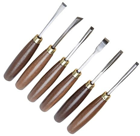 NUOBESTY 6er Set Schreiner-werkzeugsatz Schnitzen Holzbearbeitung Schnitzmeißel-kit Bausatz Zimmerei Tischler -werkzeug Handschnitzmeißel Holzschnitzset Holzschnitt-werkzeug Nussbaum