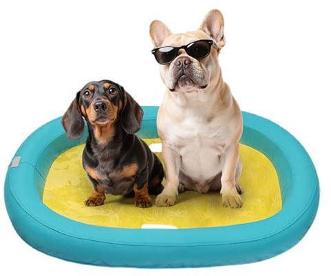 Flota de la piscina de perros | Balsa de mascotas inflable con soporte estable | Material resistente a los pinchazos | Metta flotante cómoda para perros pequeños a grandes | Ideal para el juego de agu