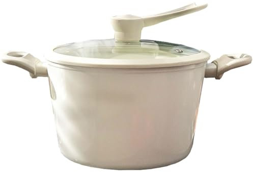 Large Ceramic Stock Pot for Cooking,Nonstick Stock Pot with Lid,Multipurpose Pasta Pot,for Spaghetti,Soup,Congee,Rice,Sauce(20cm)