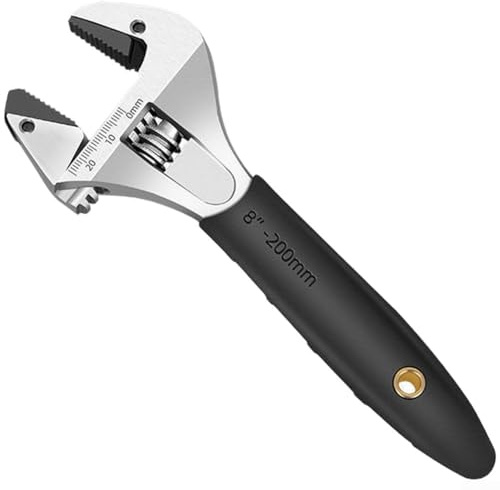 Verstellbarer Ratschenschlüssel mit skalenmarkierter Rohrzange und offenem Schraubenschlüssel, reibungslose Ratsche für schnelle und effiziente Reparaturen (20,3 cm)