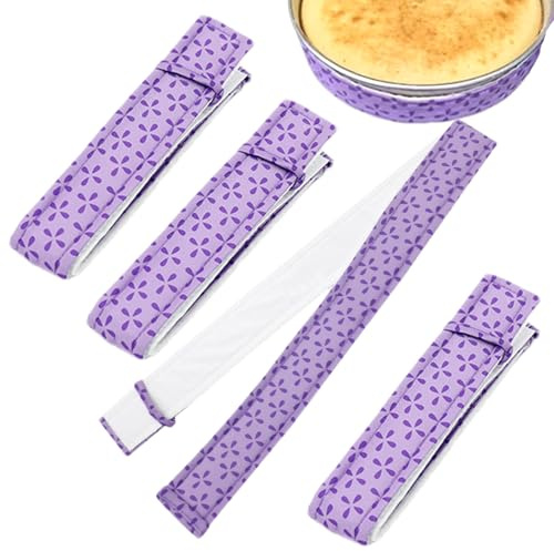 Générique Uniform Plate Strip | 4 Pieces Thick Cotton Strips for Level Cakes | Protective Straps for Moisture Retention Plates | Prevent Cracks & Cracks