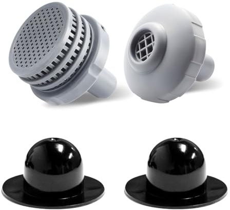 AUCANNIO Pool Water Jet Connector Kit 1.25 Above Ground Pool Parts Set with Outlet Strainer Grid Inlet Nozzle Hole Plug Stopper Replacement Pool Accessories