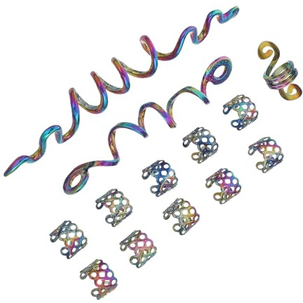 Abaodam Retro Geflochtene Haarspiralen aus Legierung Dekorative und Robuste Dreadlock Flechtzubehör für Zöpfe für Geburtstag und Neujahr