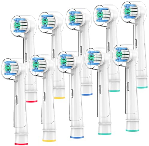 Cabezales de Cepillo de Recambio para Oral B Braun | 10 Cabezales de Repuesto Profesionales para Cepillo Dental Eléctrico Oral B Pro 500/1000/1500/3000,Precision Con Cubierta