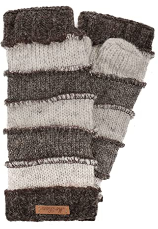 alpengoa Damen Gestrickt Pulswärmer Modell Jill Natur