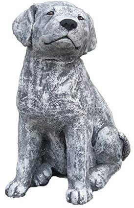 stoneandstyle Steinfigur großer Labrador Hund, Höhe ca. 36 cm, Gewicht 14,3 kg, Frost- und wetterfest bis -30°C, massiver Steinguss