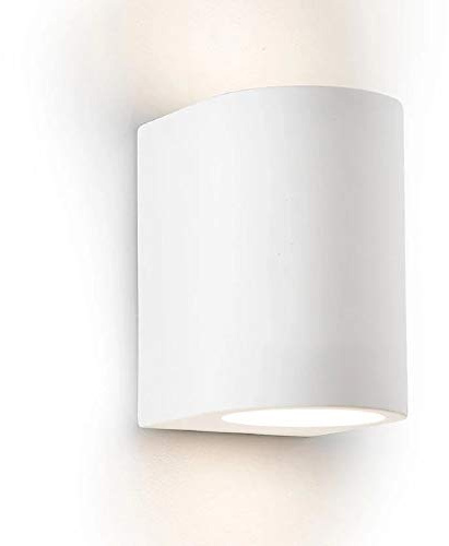 Searchlight 8436 Gypsum White Plaster Modern Cylinder Up & Down Wall Washer Light | Can be Painted Any Colour or Style | 1 x G9 Lamp Required (Not Included)