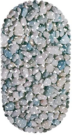 Relaxdays Badewannenmatte Steinoptik, rutschfeste Badeeinlage mit Saugnäpfen, waschbare Rutschmatte, 36 x 68 cm, natur, 1 Stück