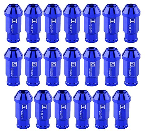 SANON 20 Piezas de Aluminio Ligero Tornillo de Neumático de Coche Tuerca de Rueda de Carreras M12x1. 5 Azules