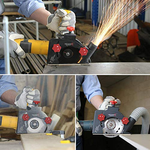 MECHANIC Capot d'aspiration AirSlider 125/90° pour coulisses à tronçonner sur meuleuse d'angle pour séparer et couper avec aspiration